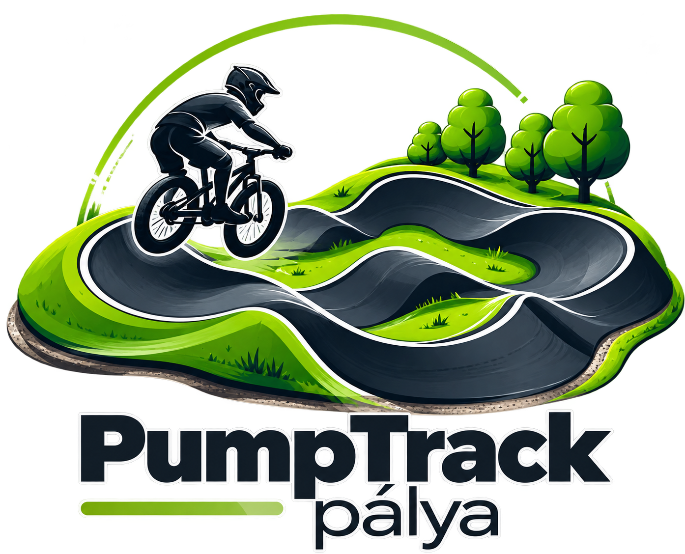 Stilizált PumpTrack pálya illusztráció
